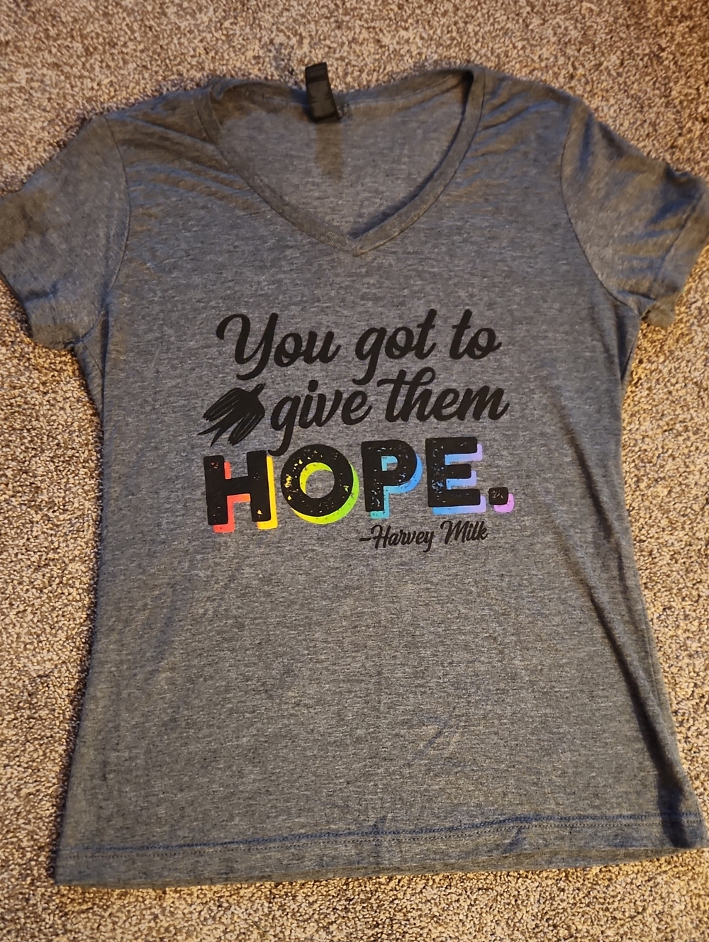 Harvey Milk - Hope - Short Sleeve V-Neck - Size Medium (Women's)